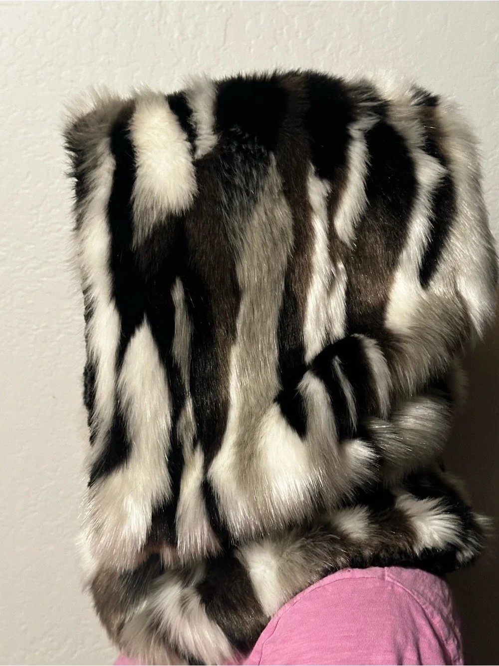 Women, men Faux Fur Hooded Snood in Black, White & Gray